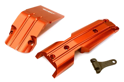 INTC28798RED Billet Machined Alloy Front Skid Plates (2) 1/10