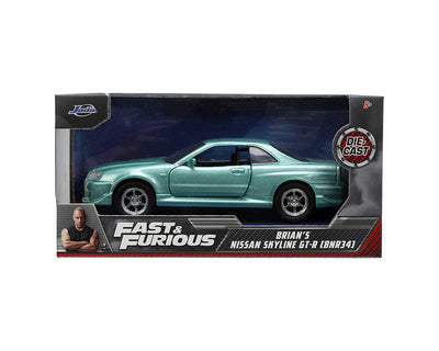 Jada 32586 1:32 Fast & Furious Brian’s Nissan Skyline GT-R (BNR34) – Light Blue Metallic