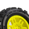 PRO1030112 Pro-Line Racing 1/16 Badlands MX Front/Rear MT Tires Mounted 12mm Yellow Split Six (2): ARRMA MINI KRATON
