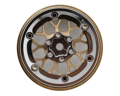 YQW-MW1307SR Injora 1.3" ModuWheel Brass & Aluminum Micro Rock Crawler Beadlock Wheels