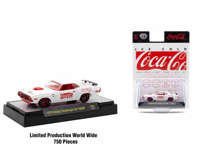 M2Machines 52500-A49 1:64th Scale Coca Cola 1970 Dodge Challenger R/T Hemi - CHASE!