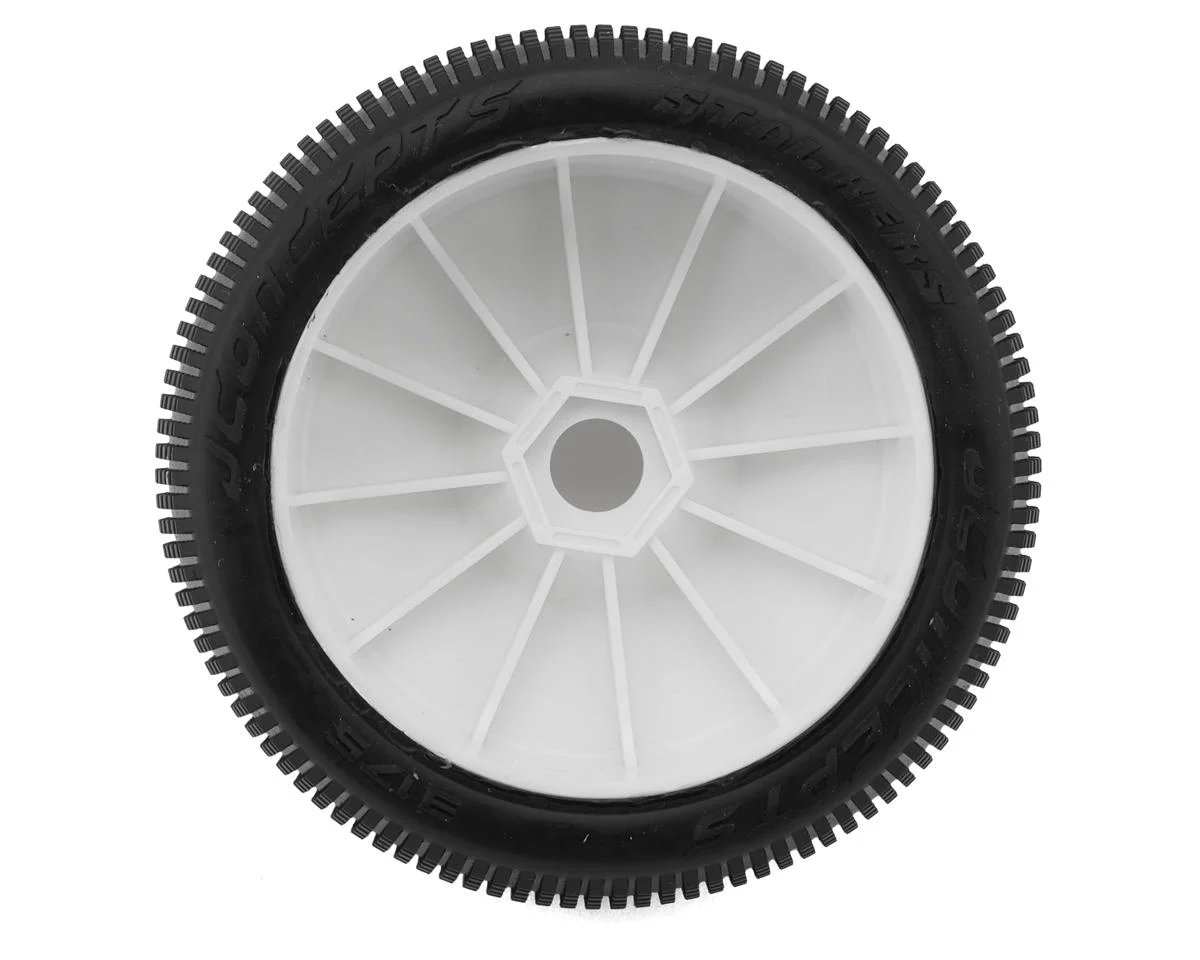 JCO3175-12 Stalkers 1/8 Pre-Mounted Buggy Tire (White) (Green)
