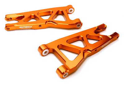 INTC28862ORANGE Billet Machined Front Suspension Arms 1/10 4X4