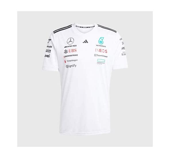 JX5798 Mercedes AMG Petronas Formula 1 2025 Men's Team Driver Jersey - White -
