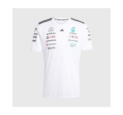 JX5798 Mercedes AMG Petronas Formula 1 2025 Men's Team Driver Jersey - White -