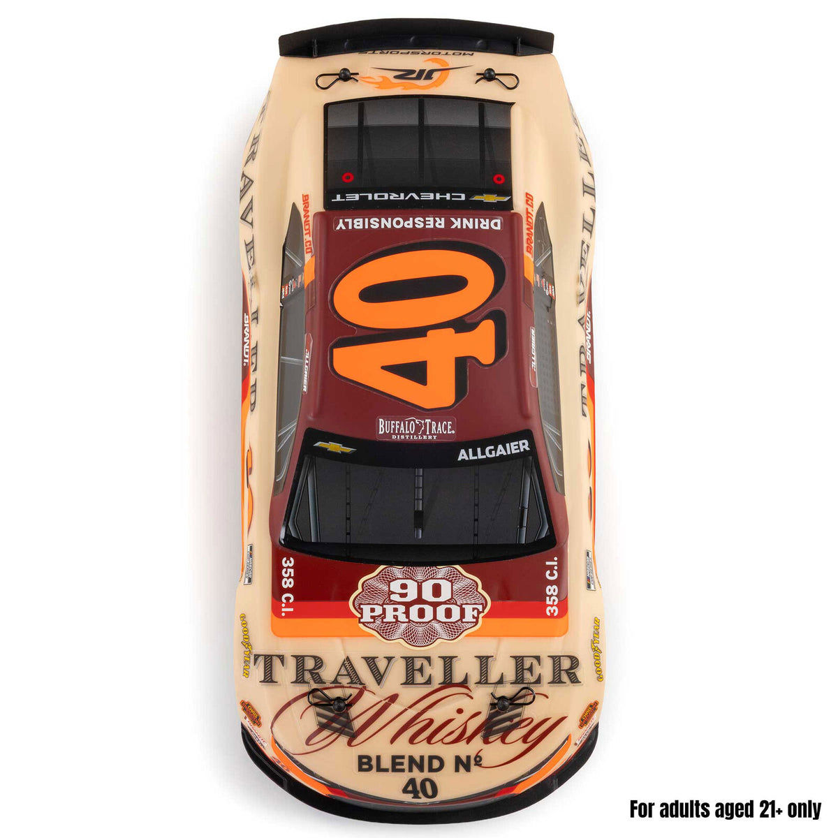 LOS1122640 1/12 Losi NASCAR 2026 Justin Allgaier No. 40 Traveller Whiskey (Battery & Charger Included)