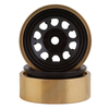 SSD00458 SCX24 1.0” Aluminum/Brass D Hole Beadlock Wheels (Black) (2) (24g)