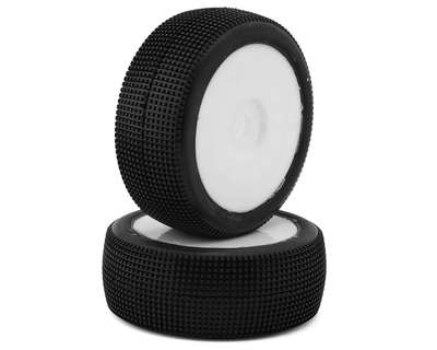 RWS180112SLBW Raw Speed RC Mach One 1/8 Buggy Pre-Mounted Tires (White) (2) (Soft - Long Wear)