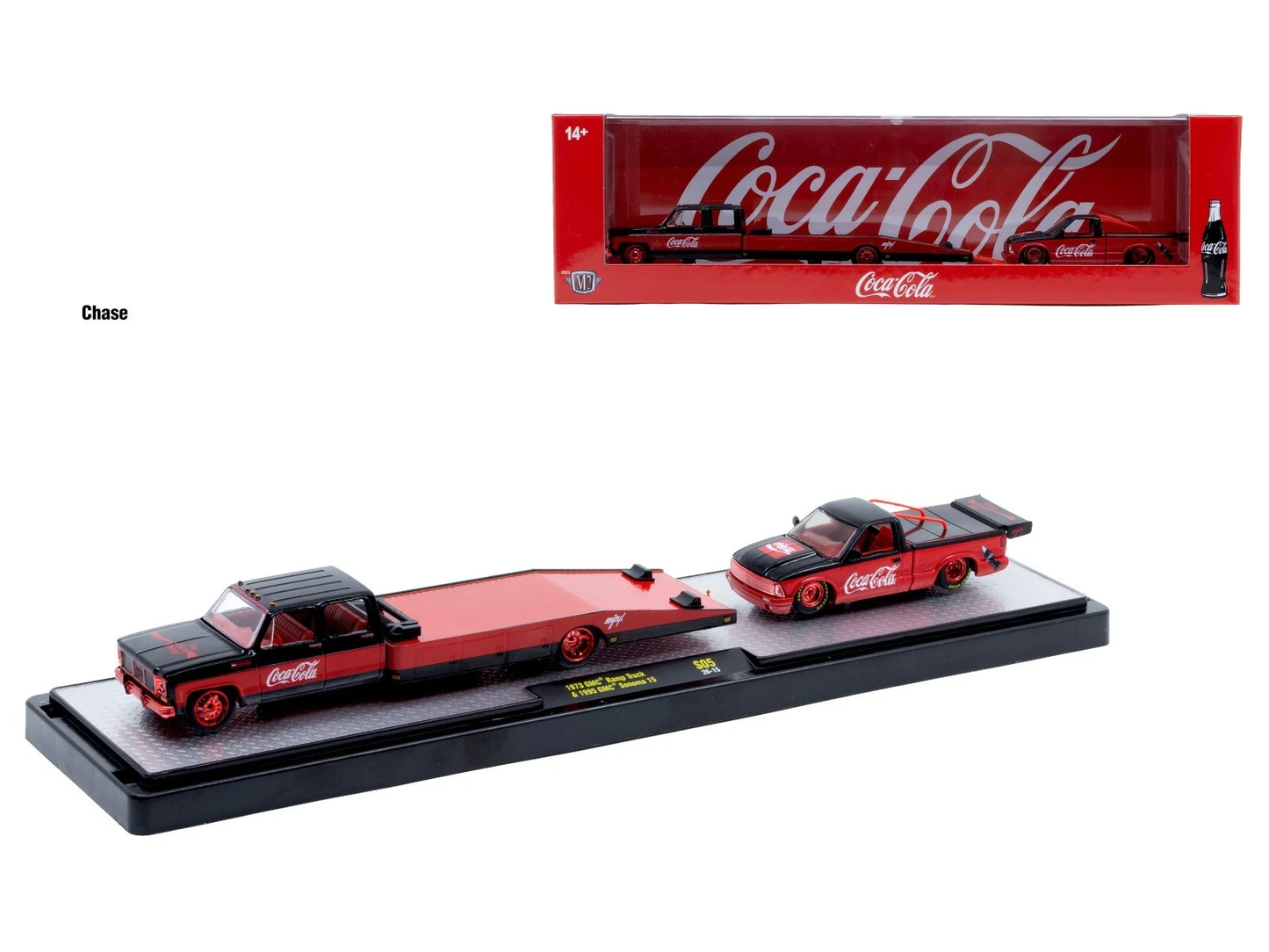 M2Machines 56000-S05 Auto-Haulers Coca-Cola 1973 GMC Ramp Truck & 1995 GMC Sonoma 15 CHASE