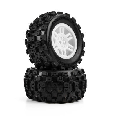 PRO1030113 Pro-Line Racing 1/16 Badlands MX Front/Rear MT Tires Mounted 12mm White Split Six (2): ARRMA MINI KRATON