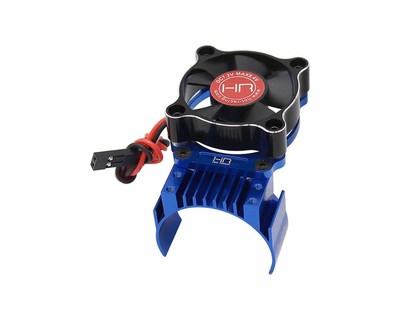HRMMX3535F01 Hot Racing Aluminum Motor Heat Sink for Traxxas® Mini Maxx®/XRT™ (Blue) w/35mm Fan