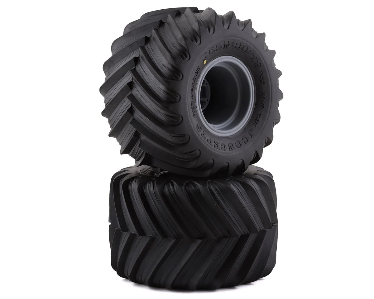 JCO3085-4099 Renegades Pre-Mounted All Terrain Monster Truck Tires (Silver) (2) (Yellow)
