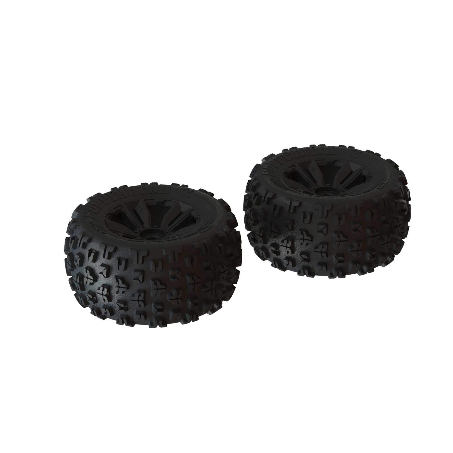 ARA550059 Copperhead2 MT 3.8 Pre-Mounted 1/8 Monster Truck Tires (Black) (2) w/17mm Hex