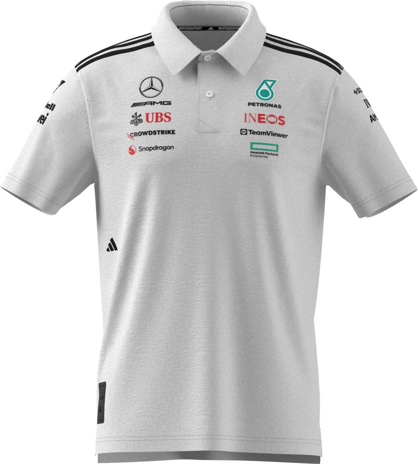 JW0586 Mercedes AMG Petronas Formula 1 2025 Men's Team Polo Shirt - White -