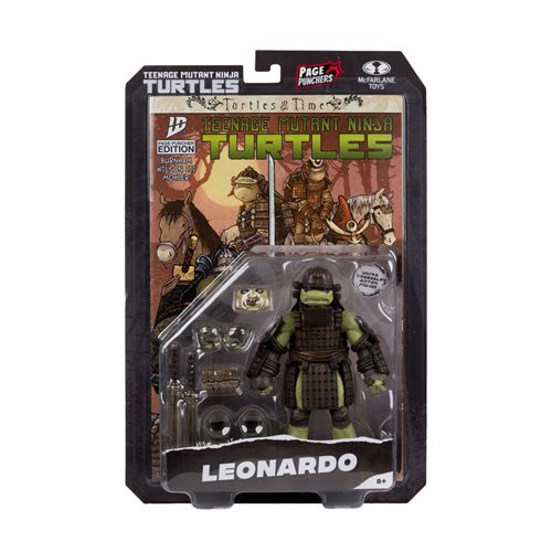 MF11366 Teenage Mutant Ninja Turtles Page Punchers Wave 4 Leonardo Turtles in Time 5-Inch Scale Action Figure with Comic
