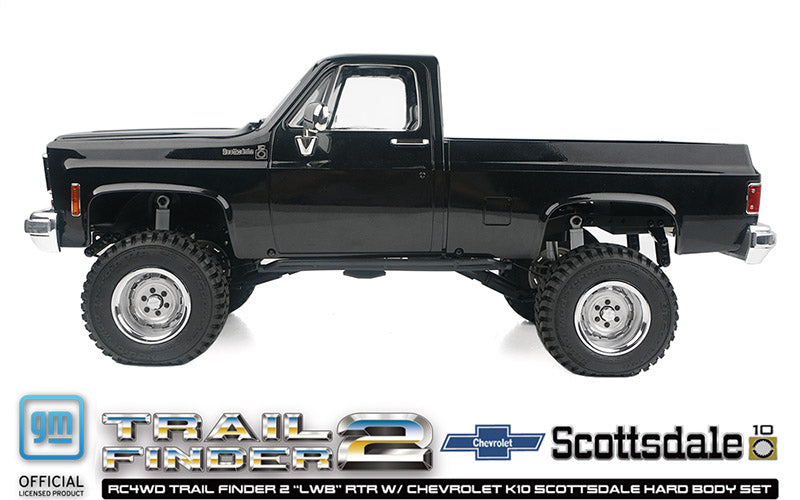 Z-RTR0067 RC4WD Trail Finder 2 "LWB" RTR W/ Chevrolet K10 Scottsdale Hard Body Set (Black)