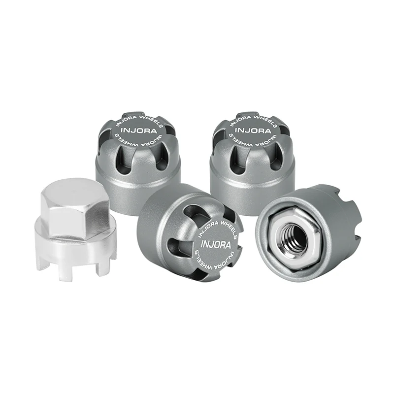 INJWH-28GL INJORA M2.5 Wheel Lock Nuts with Aluminum Cap for 1/18 TRX4M Ascent-18