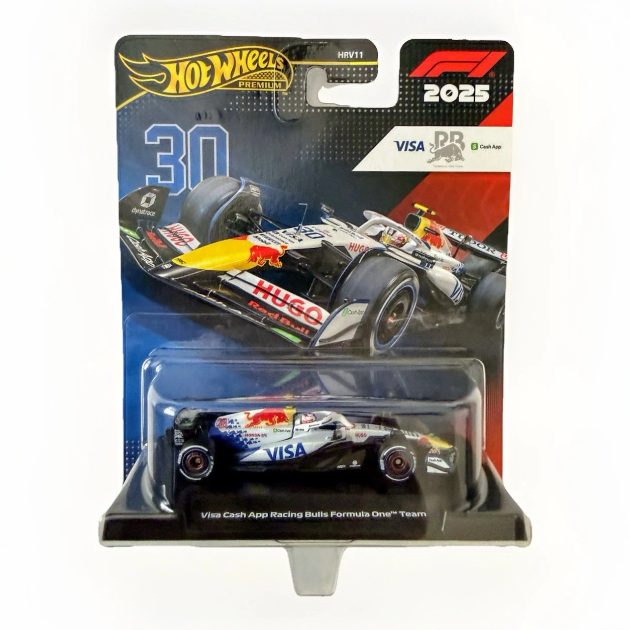 HWJKD79 Hot Wheels Premium F1 2025 Visa Cash App Racing Bulls Formula One Team #30