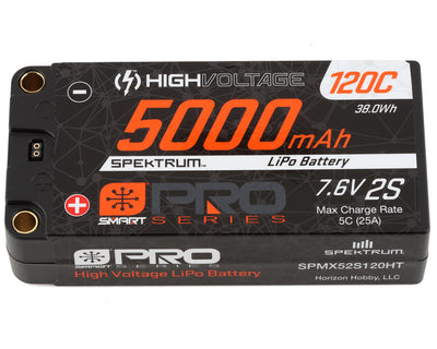 SPMX52S120HT 7.6V 5000mAh 2S 120C Smart Pro Race Shorty Hardcase LiHV Battery: Tubes, 5mm