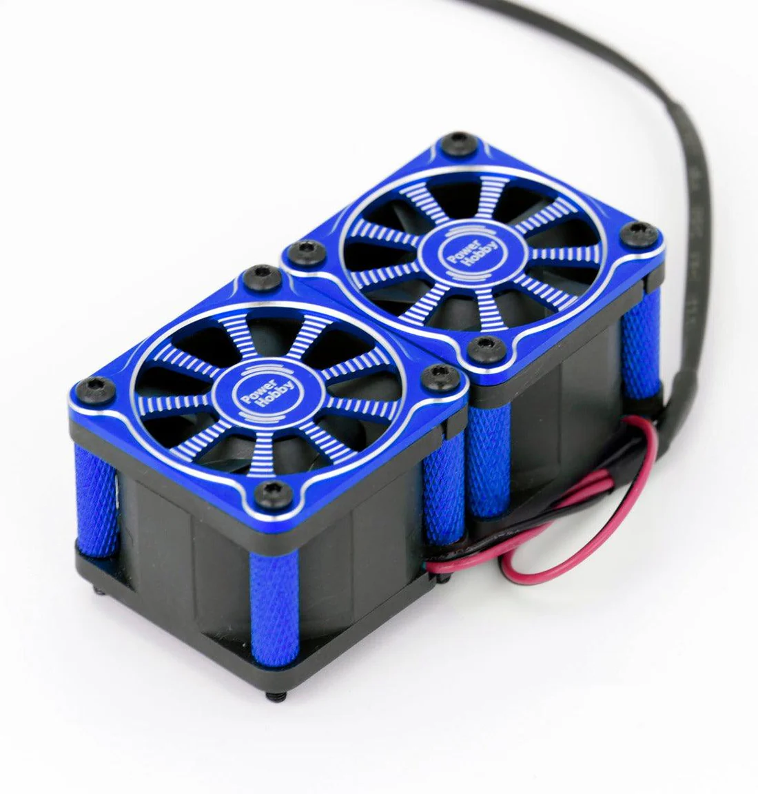 PHF116-Blue Twister Twin / Dual 40 mm 1/8 1/5 Motor Aluminum Cooling Fan