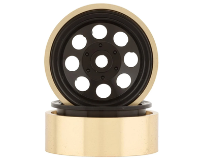 SSD00506 1.0” Aluminum/Brass 8 Hole Beadlock Wheels (Black) (2) (24g)