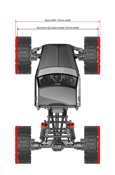 RER43152 1.3" Beadlock Wheels (-.75 Offset)(Aluminum & Carbon Fiber)(Black)(4pcs)