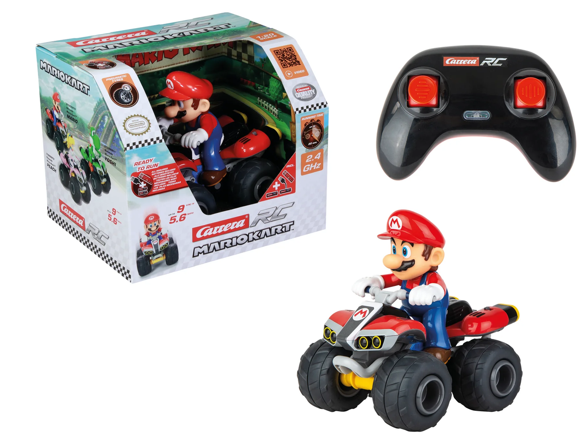 370200970 Carrera RC Mario Kart Mario Quad 2.4GHz 1:20 Scale Rechargeable