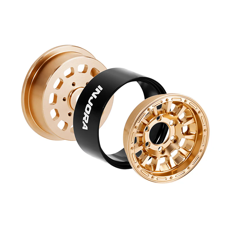 DGW-1056GD INJORA 1.0" Aluminum Wheels for Micro Crawlers (W1056) - Gold