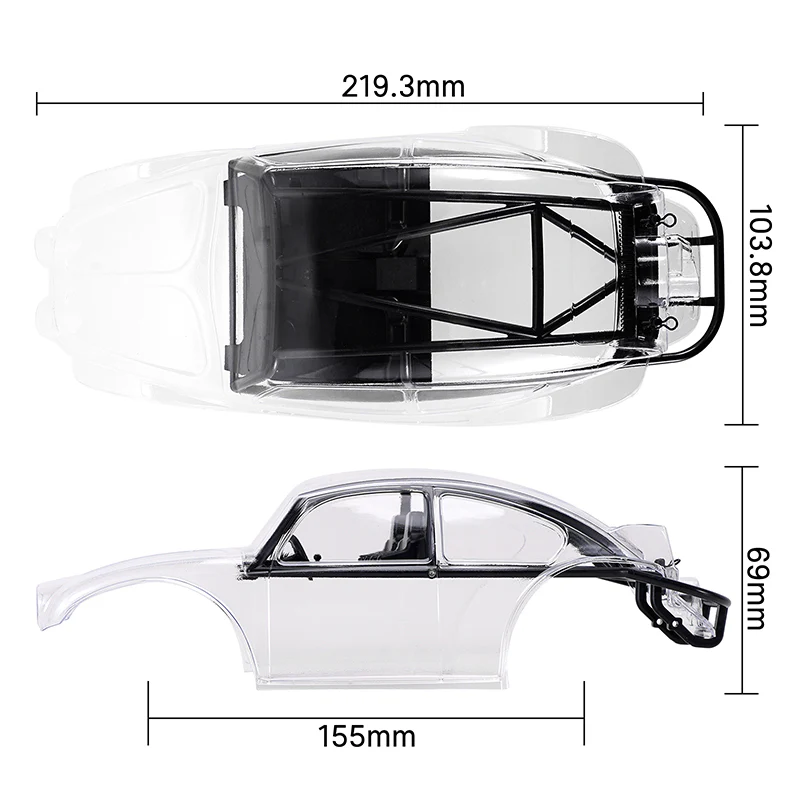 BUG18-CL-111 INJORA BUG18 Body with Interior for 1/18 INJORA TRX4M Universal Chassis