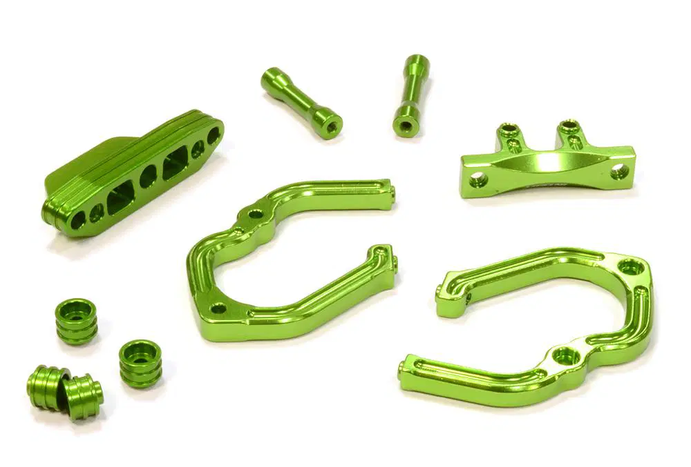 INTC25812GREEN Billet Machined Rear Bumper Set 1/10 4X4