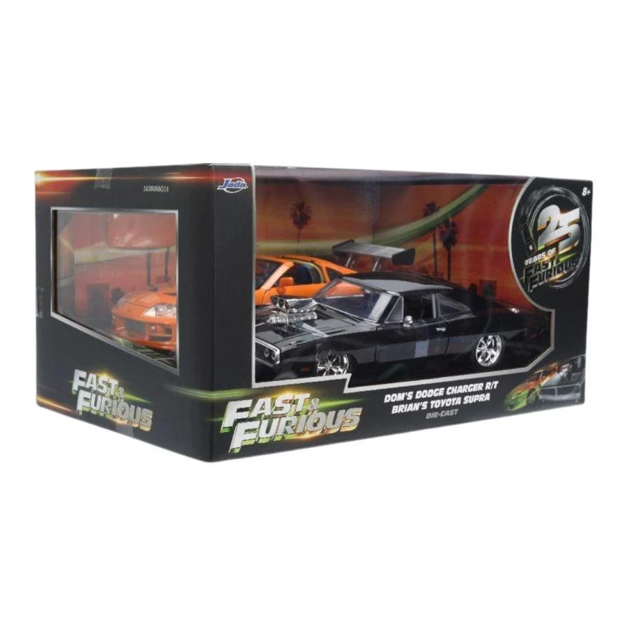 Jada 37542 1:24 Fast & Furious Twin Pack – Dom’s Dodge Charger R/T and Brian’s Toyota Supra – 25 Years of Fast & Furious