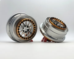 X002QZN73Z Treal UDR Wheels (2) Aluminum Beadlock Wheels -B Type for Traxxas UDR Fitting Hyrax Tires (Silver+Orange)
