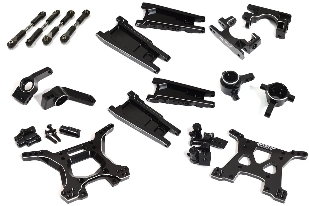 INTC26516BLACK Black Stage 1 Billet Machined Suspension Upgrade 1/10 4X4