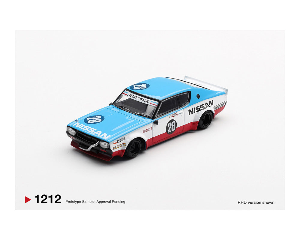 Mini GT MGT01212-BL 1:64 Nissan Skyline Kenmeri Liberty Walk Nissan Racing ’75 concept
