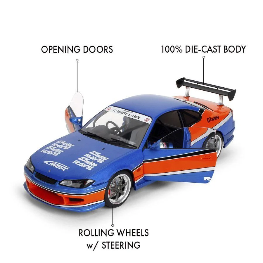 Jada 37772 1:18 Fast & Furious 2002 Nissan Silvia S15 Tokyo Drift – Blue
