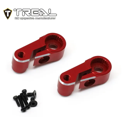X003QXEFEV TREAL Aluminum 7075 Servo Horn 25T Steering Servo Arm (2pcs) for 1/18 TRX4M-RED