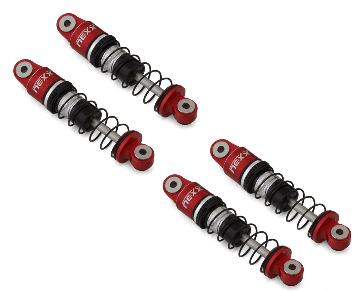 NX-405-R NEXX Racing SCX24 36mm Aluminum Oil-Filled Threaded Shocks (Red) (4)