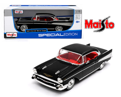 Maisto 31477BK 1:18 1957 Chevrolet Bel Air Coupe – Black – Special Edition