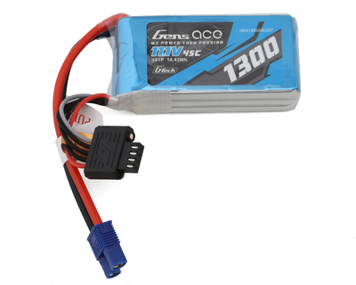 GEA133S45E3GT Gens Ace G-Tech Smart 3S LiPo Battery 45C (11.1V/1300mAh) w/EC3 Connector