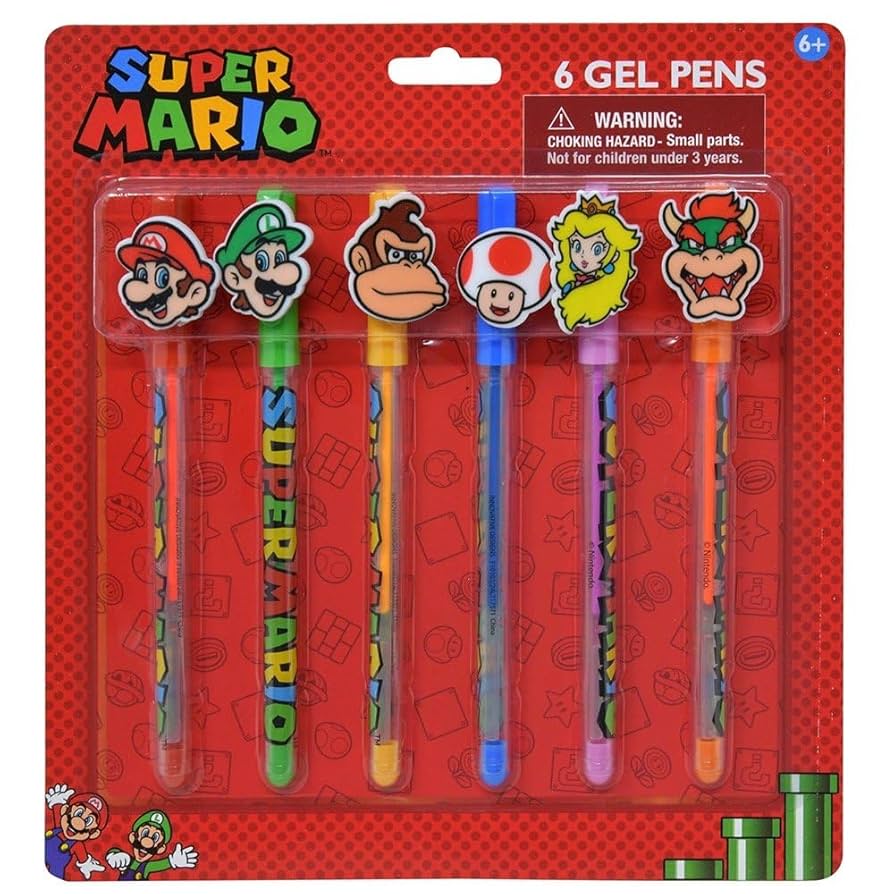 ZU717571MB Super Mario 6PK Gel Pens Set