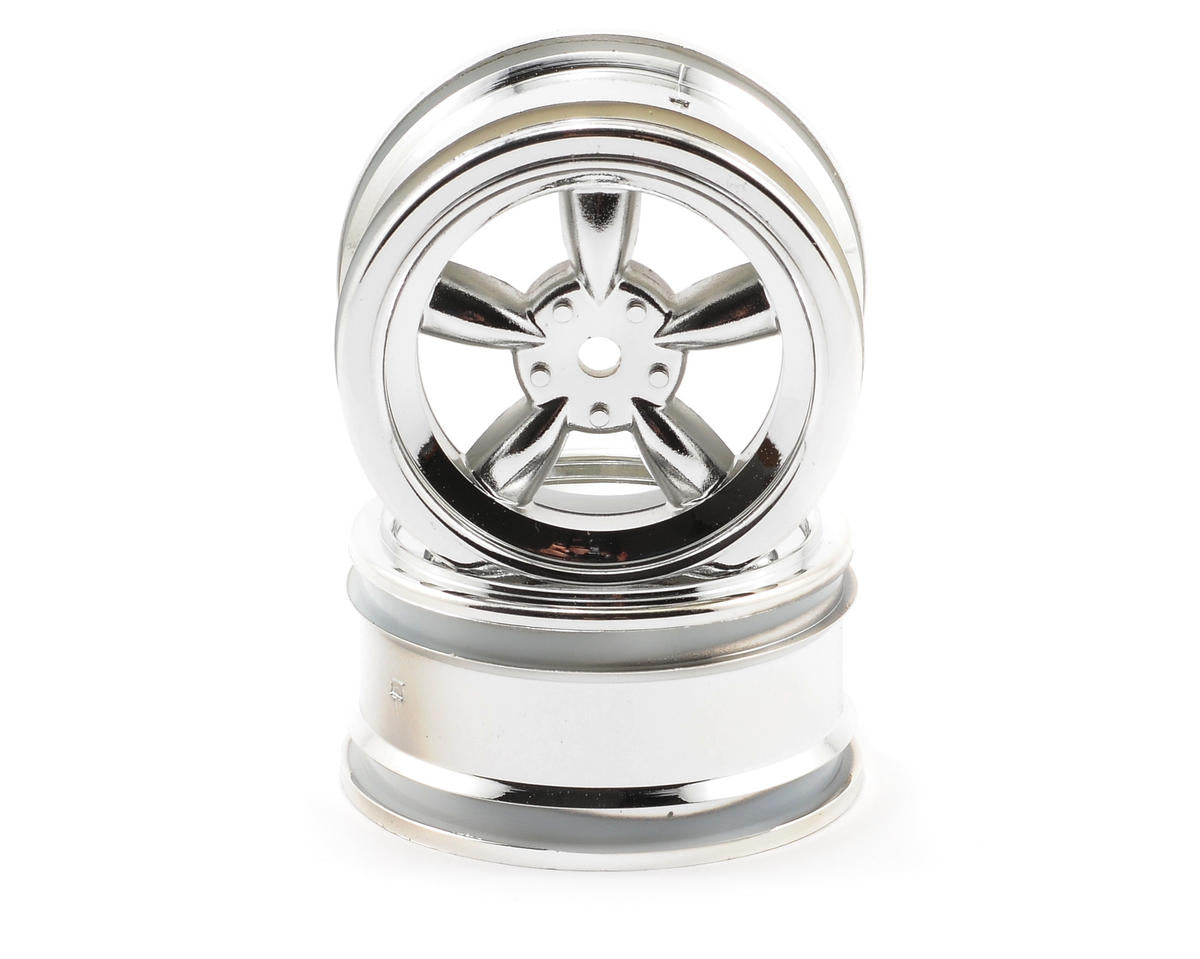 HPI3817 12mm Hex 26mm Vintage 5-Spoke Wheel (2) (0mm Offset) (Chrome)