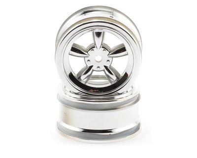 HPI3817 12mm Hex 26mm Vintage 5-Spoke Wheel (2) (0mm Offset) (Chrome)