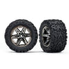 6774X Rustler 4x4 Black Chrome Wheels/Tires