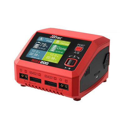 HRC44370 Hitec RDX2 200 Dual Smart LiPo Battery Balance Charger (6S/10A/DC-200W/AC-100W)