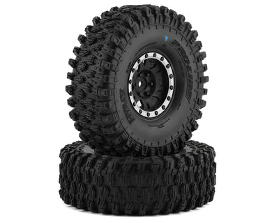 PRO1012812 Hyrax 1.9" Tires w/Impulse Wheels (Black/Silver) (2) (Predator) w/12mm Hex