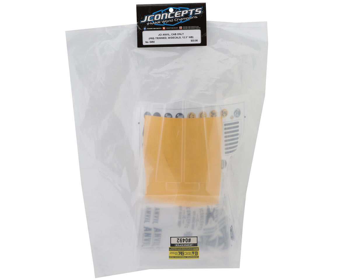 JCO0492 JConcepts Anvil 1/10 Rock Crawler Pre-Trimmed Body (12.3") (Cab Only) (Clear)