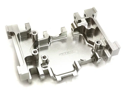 INTC27992SILVER Billet Machined Alloy Gearbox Mount Lower Skidplate