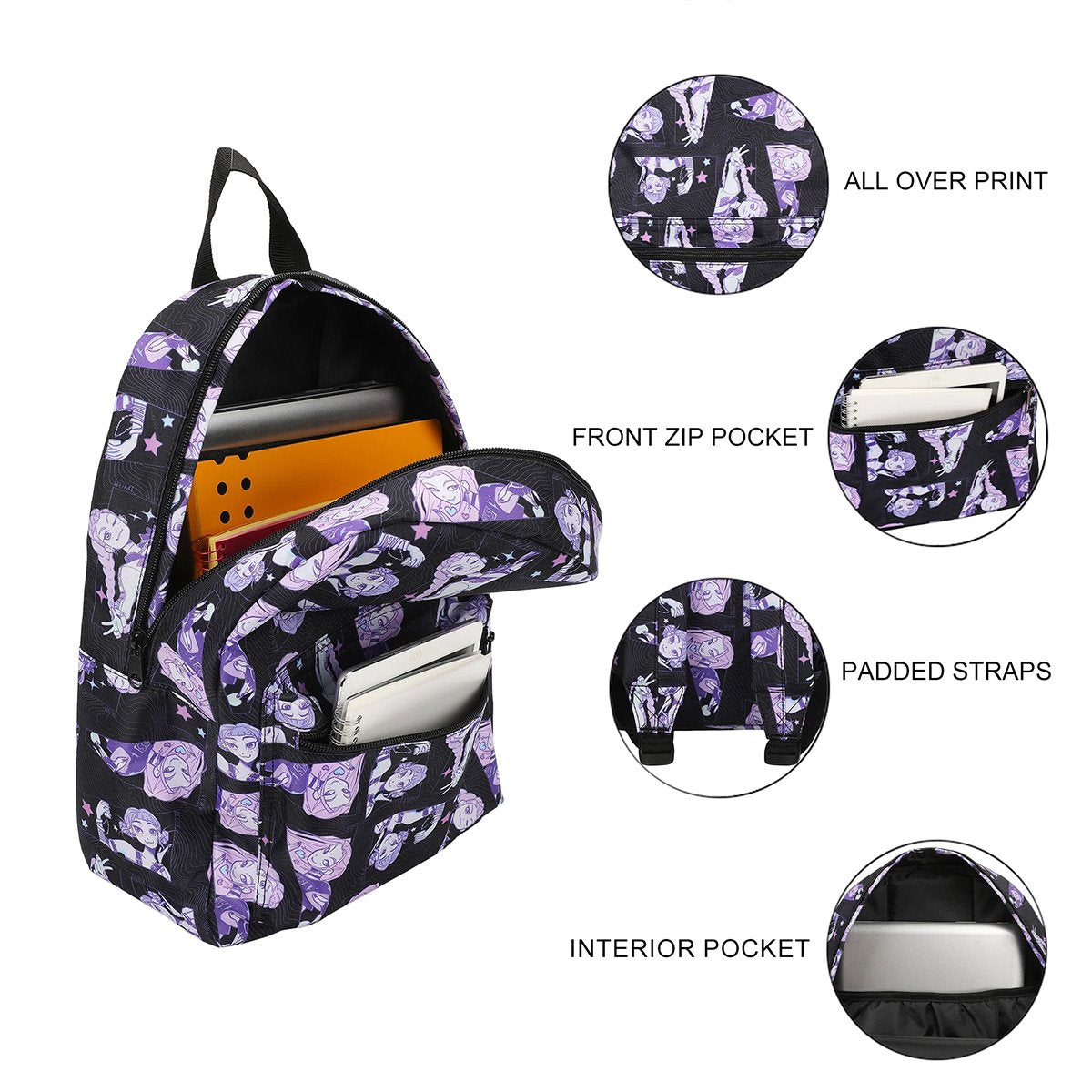 BWBQAA8BC KPop Demon Hunters Huntrix 16 1/2-Inch Backpack