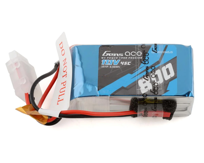 GEA8003S45JS Gens Ace 3S LiPo Battery 45C (11.1V/800mAh) w/JST Connector