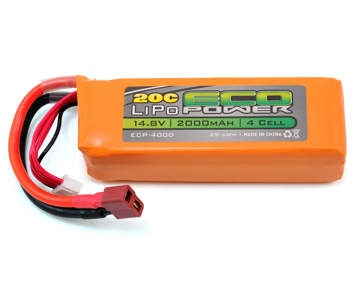 ECP-4000 EcoPower "Electron" 4S LiPo 20C Battery Pack (14.8V/2000mAh) (Starter Box) (w/T-Style Connector)
